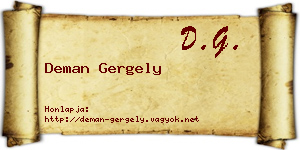 Deman Gergely névjegykártya